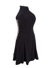Xscape Women's Illusion-Waist Halter Dress (2, Black)