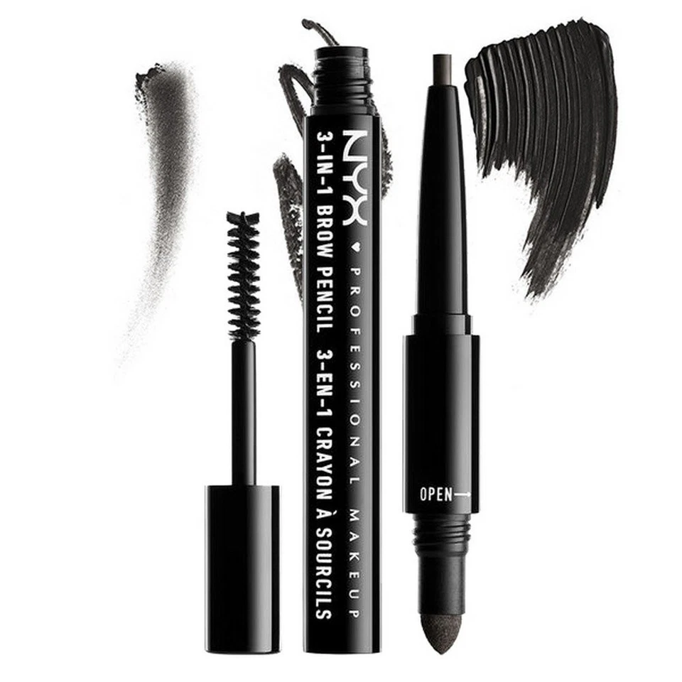 NYX 3-In-1 Brow Pencil - Black - Image 3 of 3