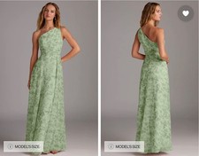 Azazie Dallas Dress, Chiffon, Green Fern, size 16 