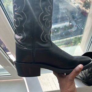 Old West Southern Black leather cowboy western wear rodeo boots sz12 men’s MEN main image 4