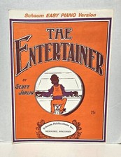 The Entertainer by Scott Joplin 1978 Easy Piano Version Sheet Music Free Ship