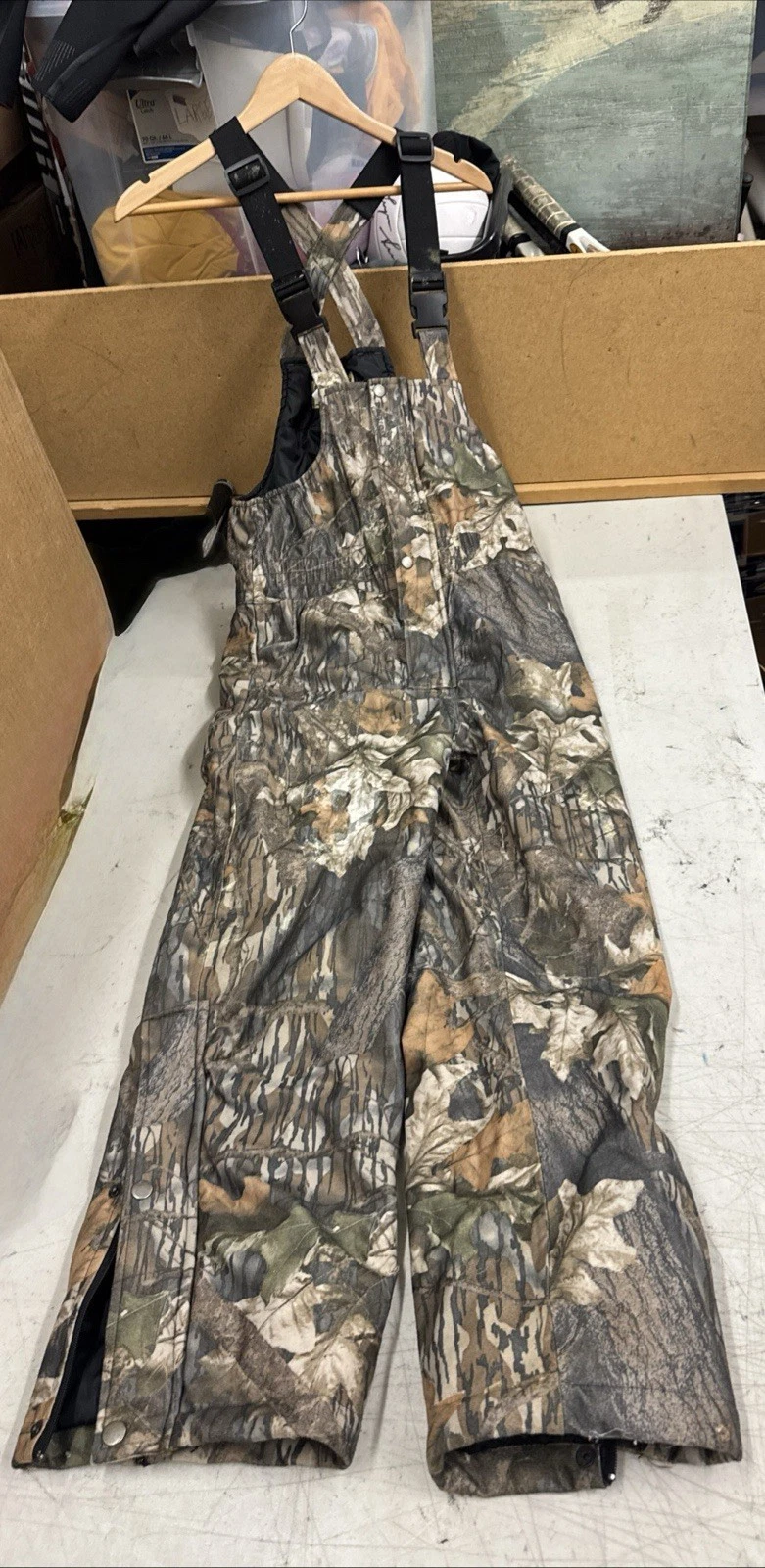 GAME WINNER BIB INSULATED OVERALLS CAMO Men's Large Hunting Fishing Outdoors