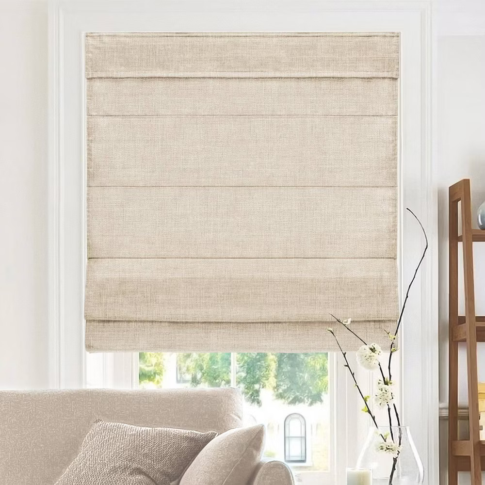 34.5''x64'' Chicology Light Filtering Roman Shade Belgian Flax