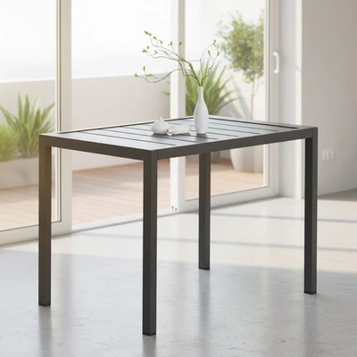 FEEL2HOME Gartentisch Aluminium Beistell Balkontisch wetterfest rechteckig Anthrazit