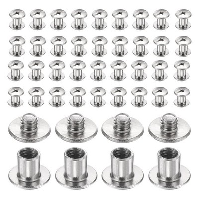40 Set Phillips Chicago Screw M4x5mm Binding Post Screw Silver