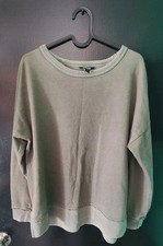 Buffalo David Bitton size small green pullover sweatshirt side slits women's