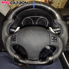 Real Carbon Fiber Steering Wheel Blue Stitching For 06-12 Lexus IS 250/300/350/F