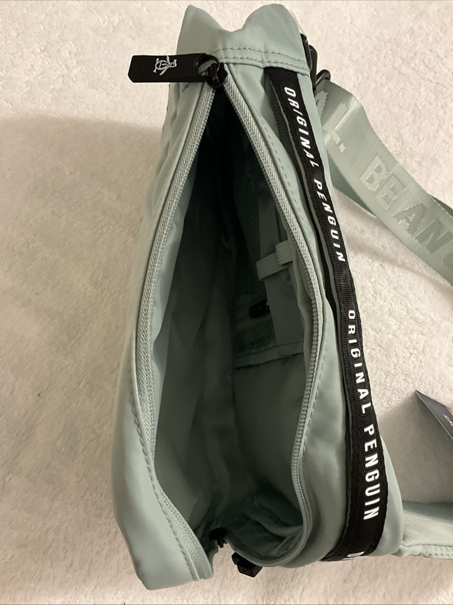 NEW! ORIGINAL PENGUIN Minty Green SLING BAG MULTI POCKET