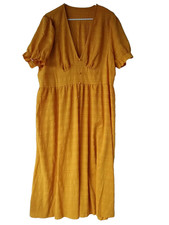 Women's Plus  4X Shein Mustard V-Neck Maxi  Summer Dress
