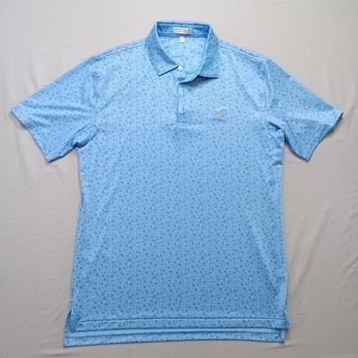 Peter Millar Summer Comfort Pelican Golf Club Short Sleeve Polo Golf Shirt M