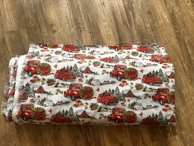 Susan Winget Wreath Barn Christmas Country Red Pickup Fabric