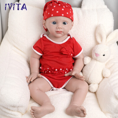 IVITA 20'' Silikon Reborn Babypuppe Mädchen Lebendige Vollsilikon Babypuppe