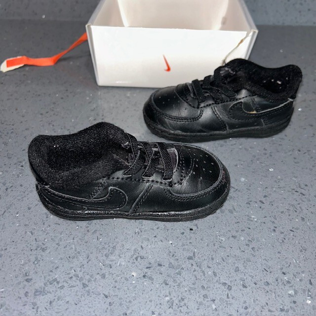 Nike Air Force 1 Crib Shoes Ck2201001 Baby Size 4C Triple Black eBay