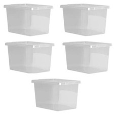 Image of Wham Crystal Storage Box With Lid 20L 5 Pack