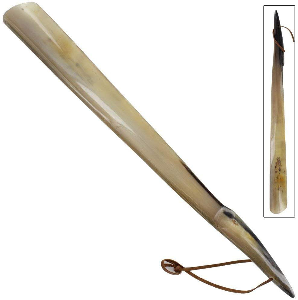 Shoe Horn Made with Real Horn Handmade. Easy Grip Long handle Shoehorn for Men,W