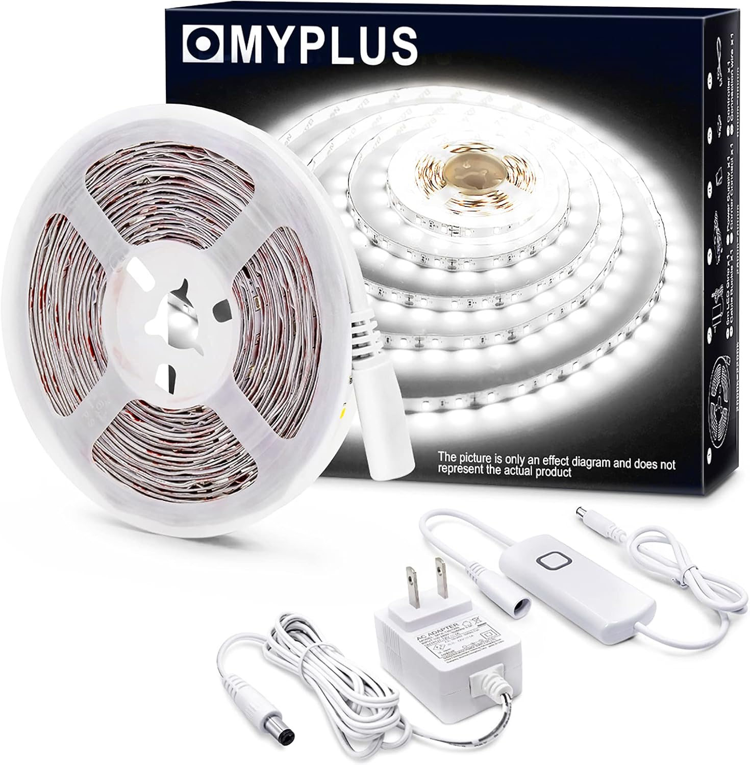 LED Strip Lights White, 16.4Ft Daylight White 6000K LED Tape Lights with Dimmabl-image