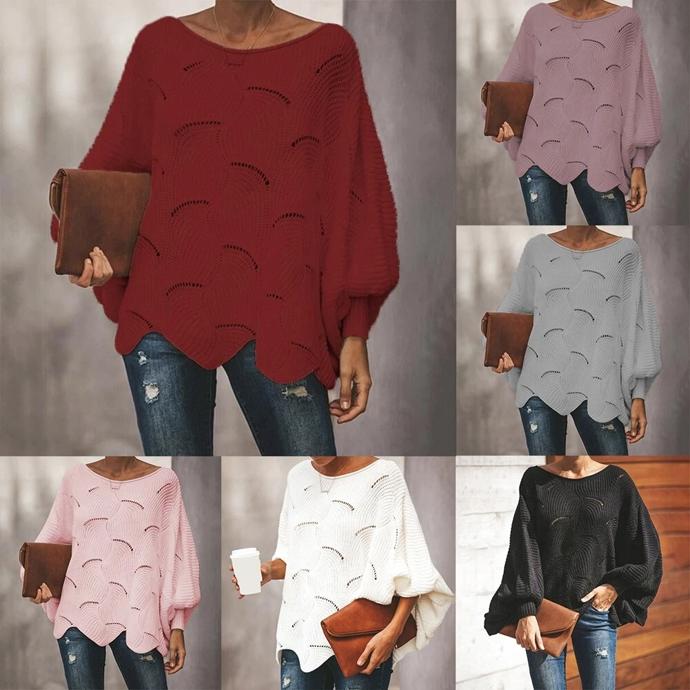 Oversized knit sweater clearance plus size