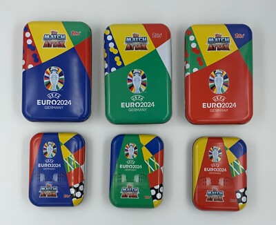 6x Match Attax UEFA Euro 2024 Tin Dosen Set ohne Inhalt Topps