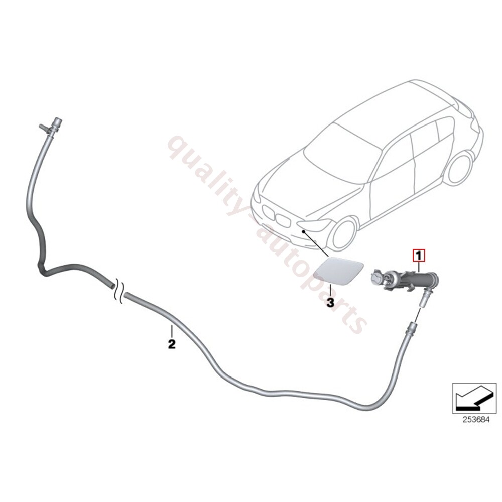New Left side Headlight Washer Nozzle 61677275657 For BMW F30 328i  