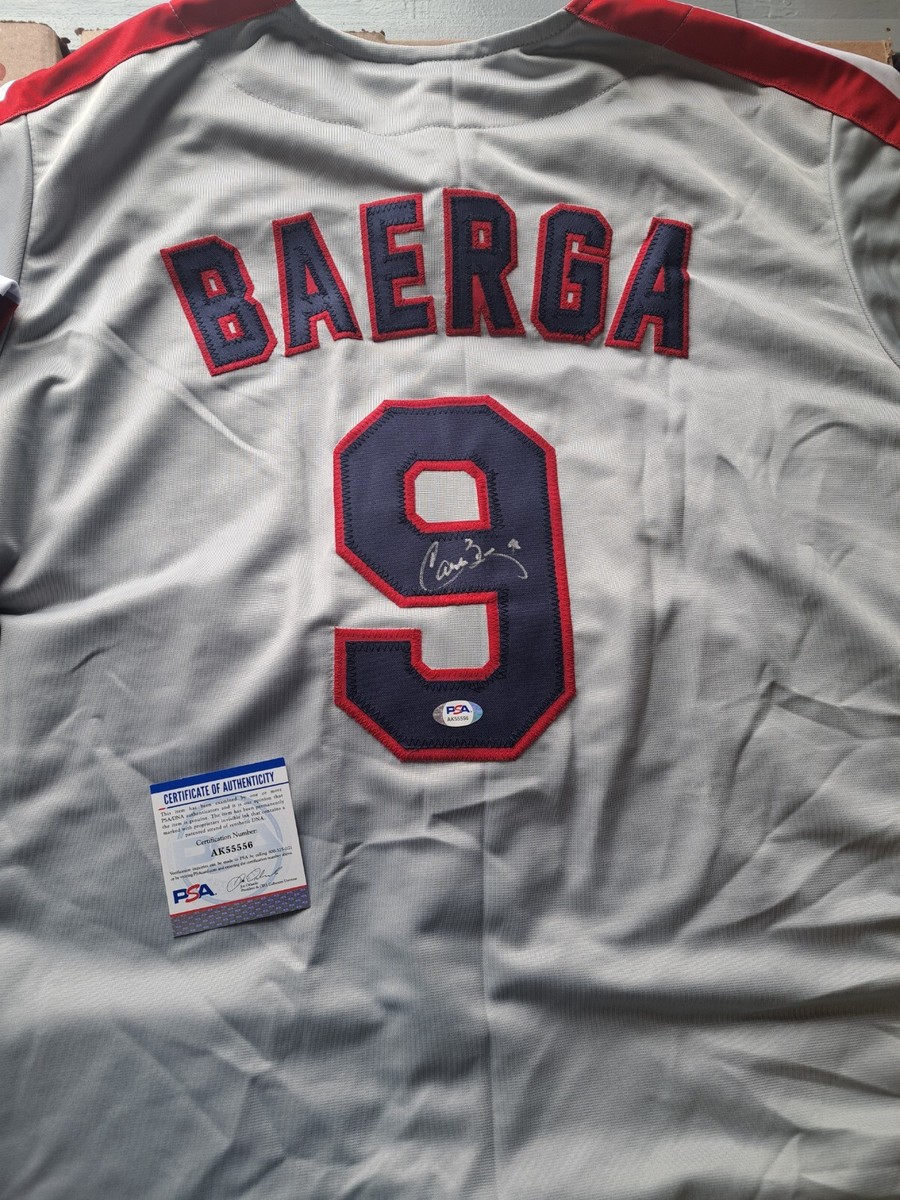 Carlos Baerga Signed Cleveland Indians Jersey Autograph PSA XL
