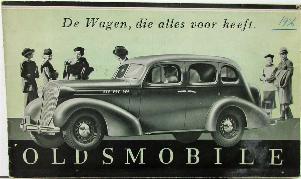 1936 Oldsmobile Six & Eight F & L Sales Folder Dutch Text Belgium