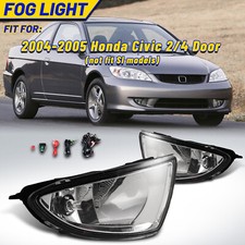 For 2004 2005 Honda Civic Jdm Clear Bumper Fog Lights Lamps Wwiringswitch Pair