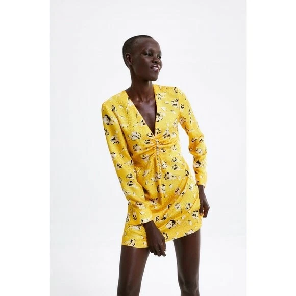 Zara yellow store floral dress