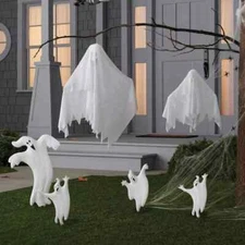 Hyde & EEK Halloween 18 pc Ghost Scene Setter Cemetery Kit Indoor/Outdoor