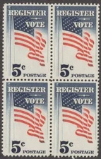 Scott # 1249 - US Block Of 4 - Register & Vote - MNH -1964