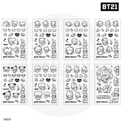 BTS BT21 Official Goods TATTOO Sticker minini Ver + Tracking Number