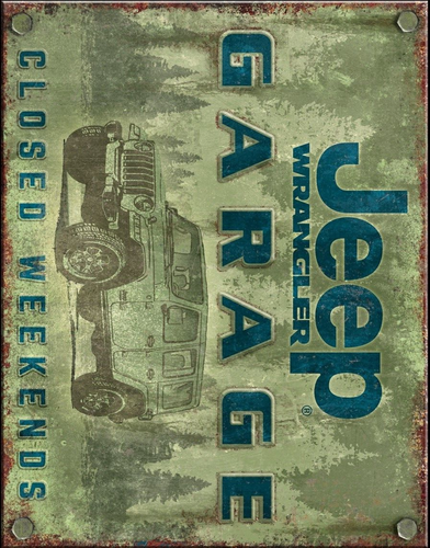 Jeep Wrangler Garage Closed Weekend Offroad Made USA Wall Metal Tin Sign New - Picture 4 of 4