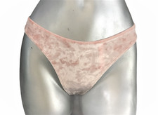 Nwt Victorias Secret PINK Crushed Velvet Thong Panty Misty Rose XL