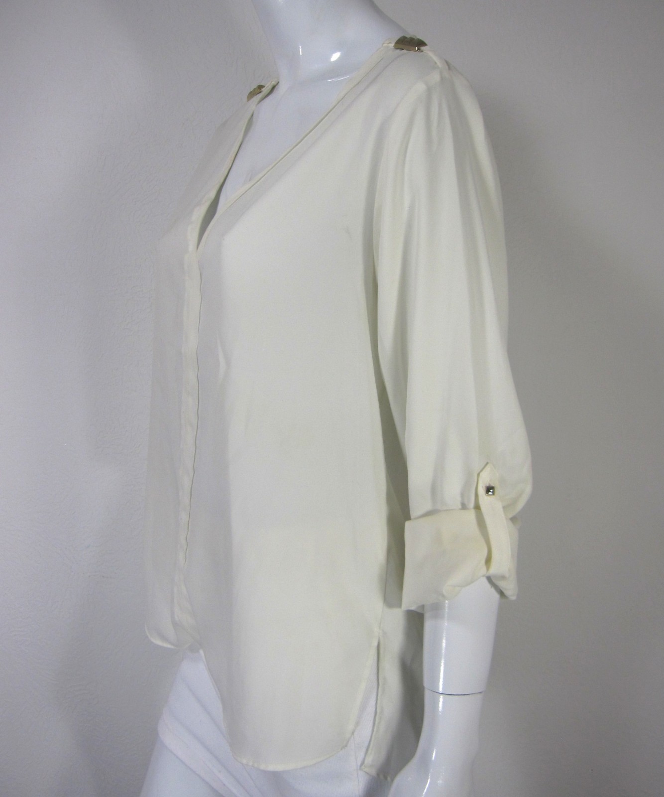 Zara Basic Adjustable Long Sleeve Blouse Size L L… - image 6