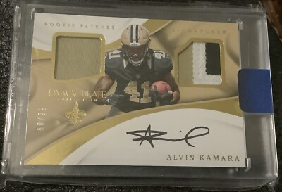 2017 Immaculate Alvin Kamara Rookie Auto Double 3 Color Patch /99 Saints EX/MT