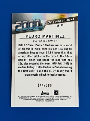 2020 Topps - Decades Best Series 2 Award Winners Pedro 2020 Topps - Decades Best Series 2 Award Winners Pedro