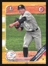2019 Bowman JAKE AGNOS Gold Border Baseball card #/50 NEW YORK YANKEES
