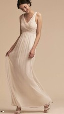 Anthropologie BHLDN Kia Ivory Chiffon Formal Dress Size Small