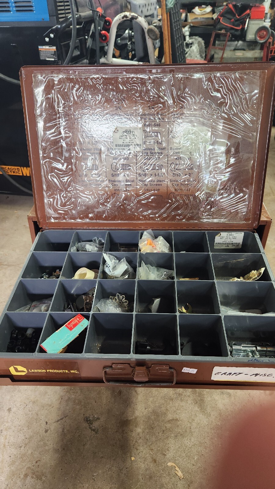 LAWSON PRODUCTS HARDWARE PARTS STORAGE bolts clamps tools 20x15x13 metal eBay