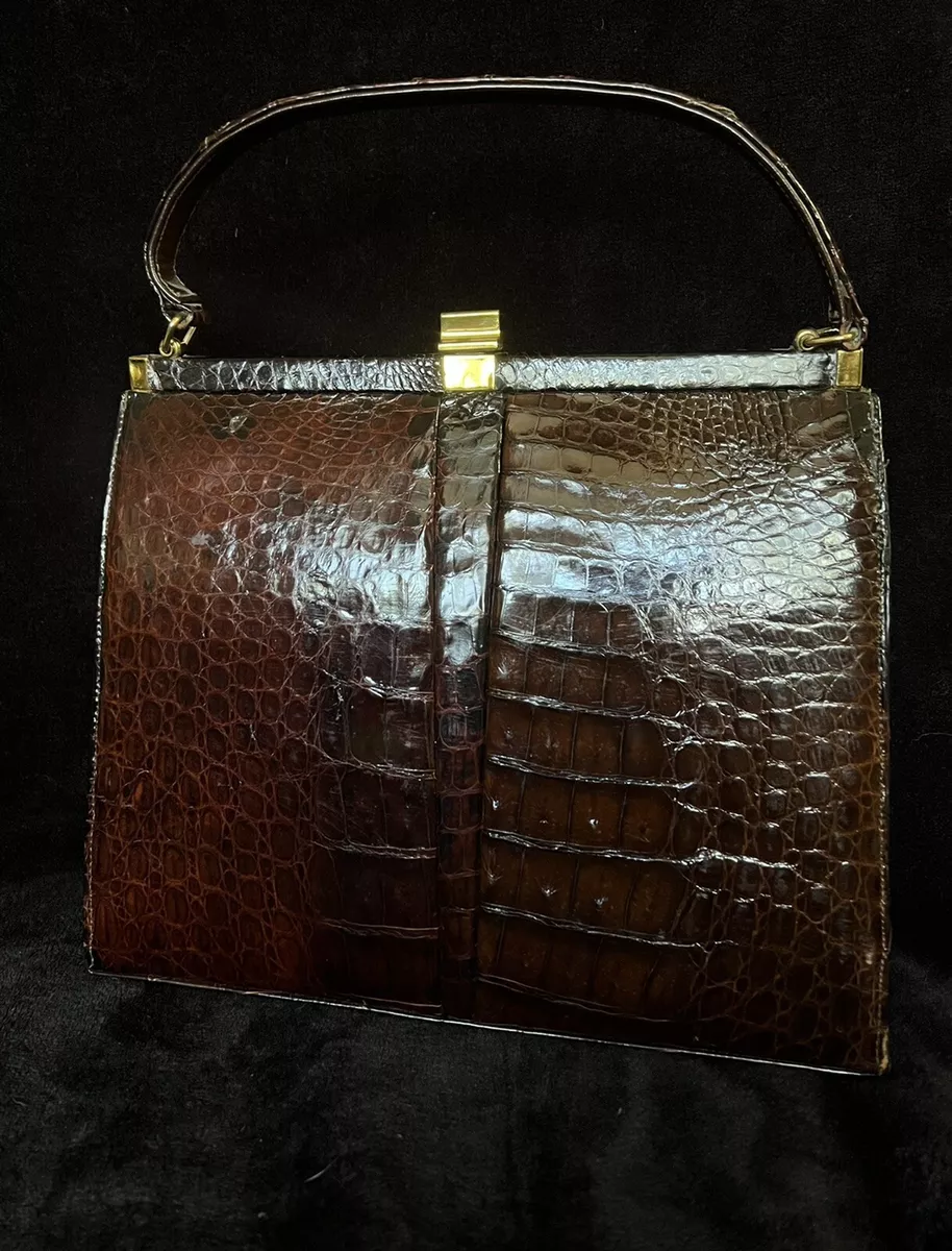 Vintage 1950s/60s Alligator Leather Purse Handbag