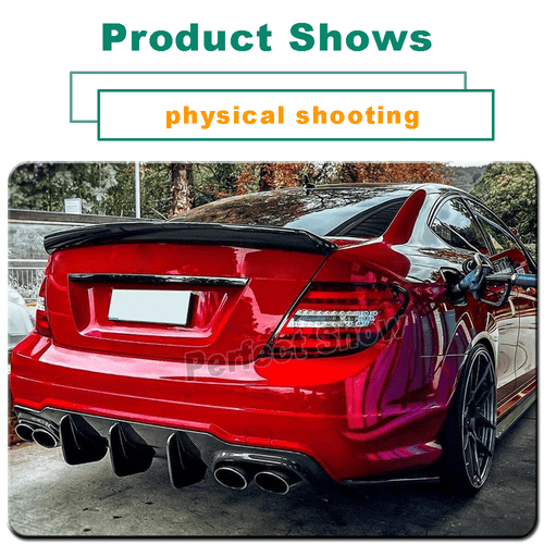 Diffusore per Mercedes Benz W204 C63 carbonio diffusore posteriore attacco posteriore spoiler - Foto 11 di 17