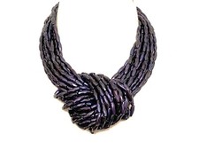 Collana multifilo di perle acriliche viola ANGELA CAPUTI