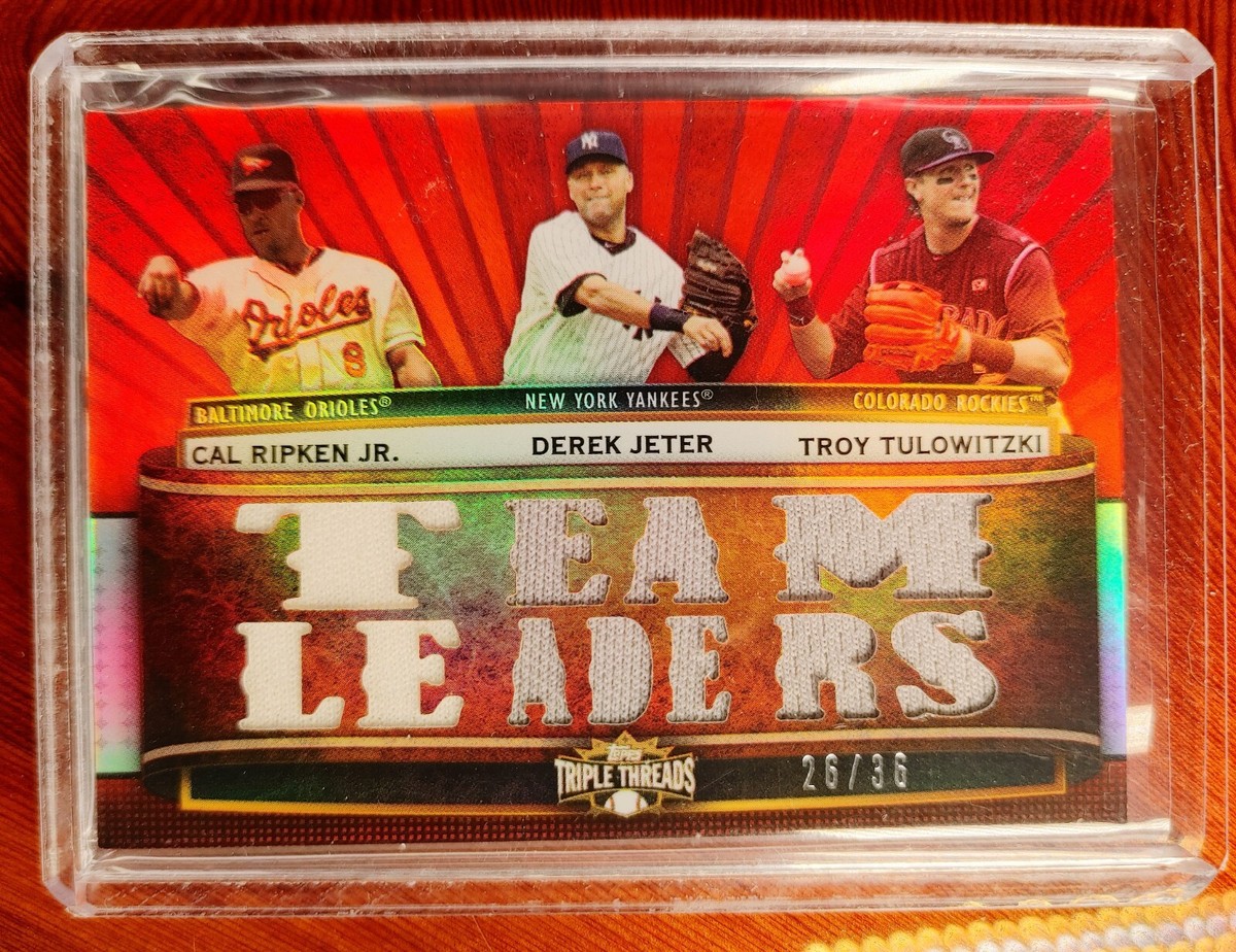 DEREK JETER* *CAL RIPKEN JR* *11X PATCH* *TEAM LEADERS* *TRIPLE 
