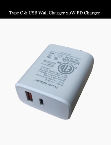 Lot Of 5 - Type C & USB Wall Chargers 20W PD Charger - Photo 2 sur 2