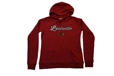 J. America Juniors Louisville Cardinals Pullover Red Hoodie NWT M, L, 2XL