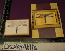ABSTRACT DRAGONFLY ARTISTIC BUG RUBBER STAMP CREAKYATTIC