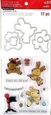 Christmas Reindeer  Sayings Clear Stamp  Die Set Recollections 564159 NEW 