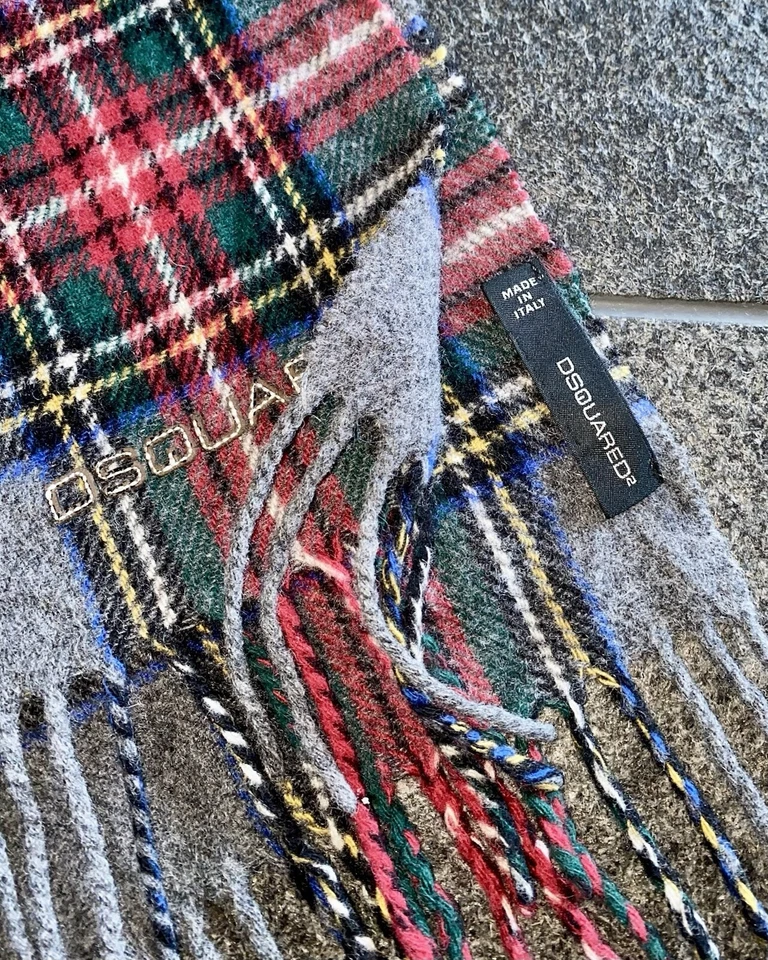 DSQUARED2 F/W 2011 Tartan Carbón Miner Lana Bufanda Cuadro Bufanda Lana Gigolo - Imagen 3 de 4