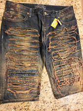 Robins Jean Mens Killer Flap Distressed Studd...