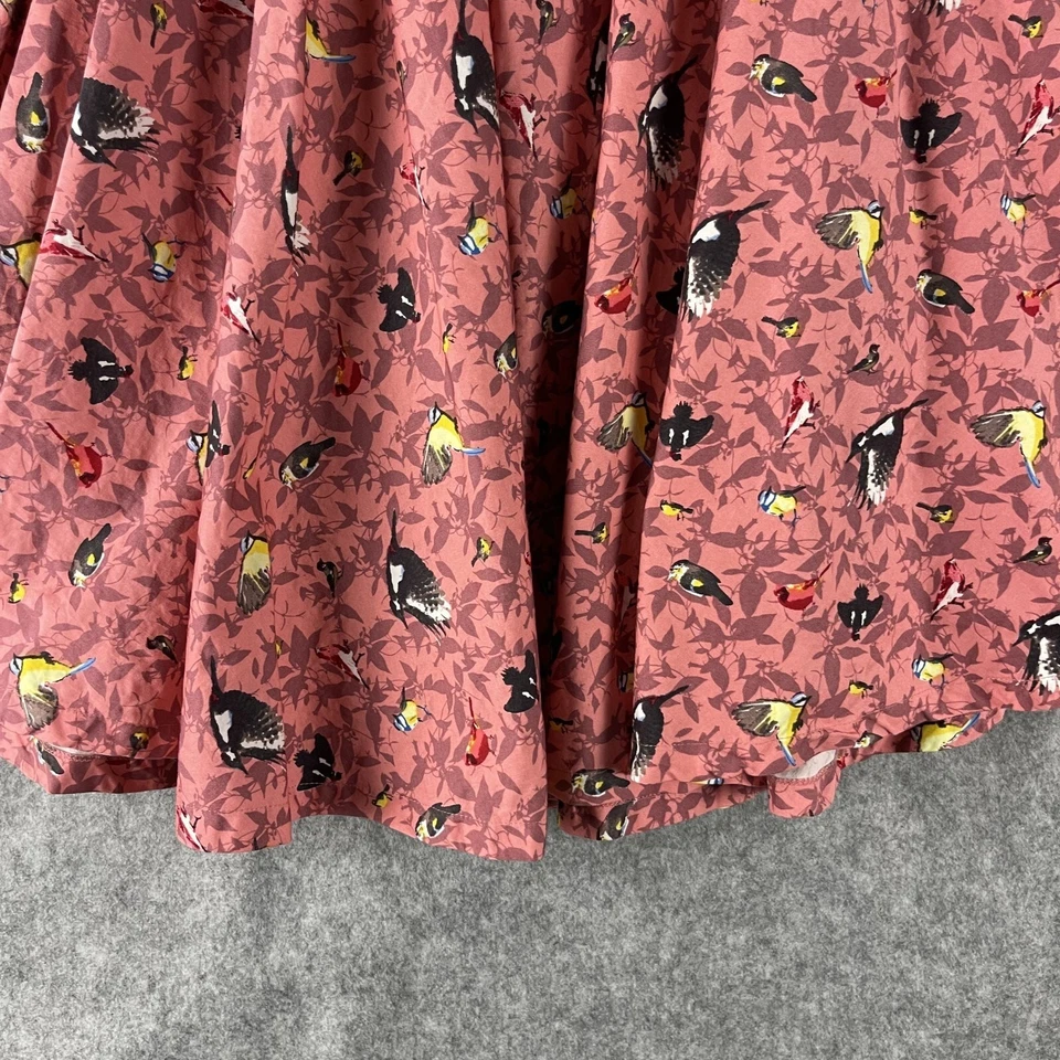 Lindy Bop Peggy Falda Mujer Grande Rosa Plisada Estampado de Pájaro Retro Rockabilly Foto 3 de 4