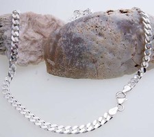 Chain Flat Curb Chain Silver 925 5 Mm 60 Cm Necklace Sterling Silver Unisex